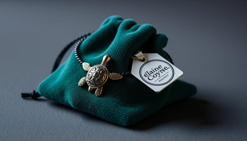 Pulseira clássica de tartaruga marinha Elaine Coyne Collectible Artwear em embalagem de presente Pulseira clássica de tartaruga marinha Elaine Coyne Collectible Artwear em embalagem de presente