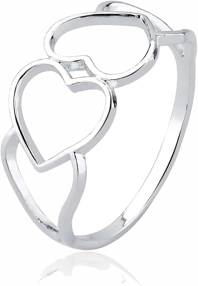 Soft joias web store Anel Feminino Prata 925 Original Legítima Dois Corações SoftJoias - anel prata 925